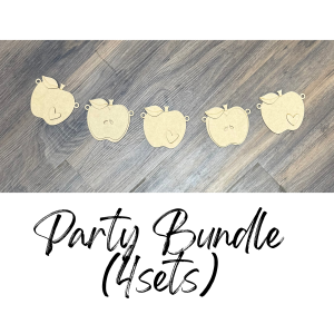 Apple Banner Unfinished Cutout Party Bundle (4 sets)