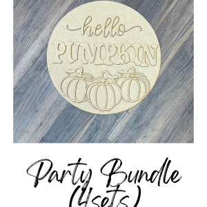 Hello Pumpkin Round 13" Unfinished Cutout Party Bundle