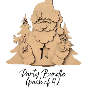 Party Bundle Santa Votive Shelf Sitter Unfinished Cutout