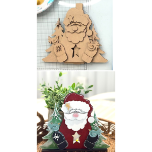 Santa Votive Shelf Sitter Unfinished Cutout
