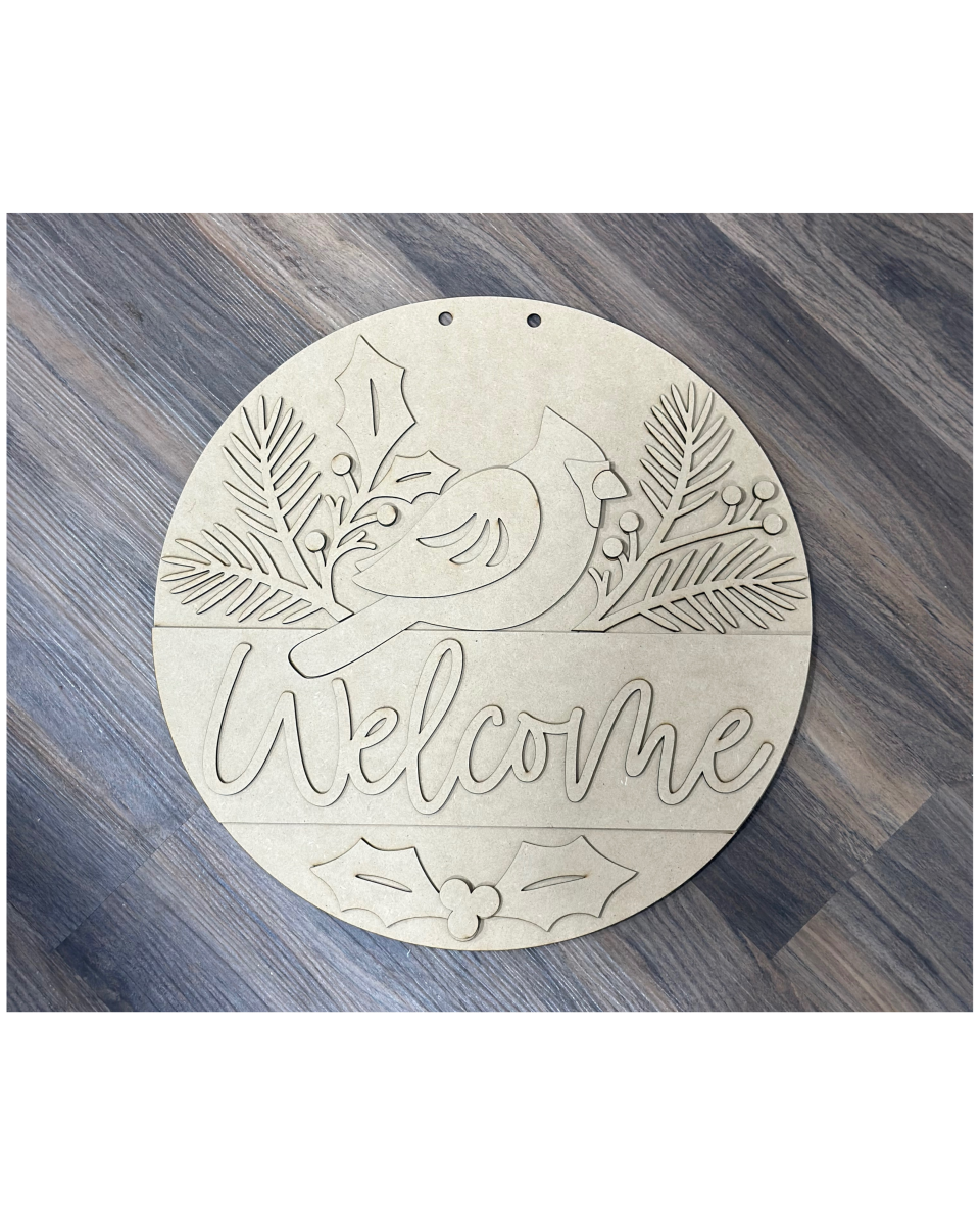 Welcome Cardinal Unfinished Round