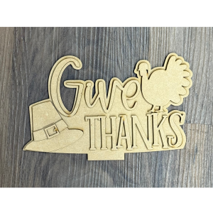 Give Thanks Interchangeable for Basket Unfinished Cutout
