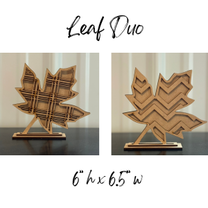 Leaf Duo Shelf Sitter Unfinished Cutout