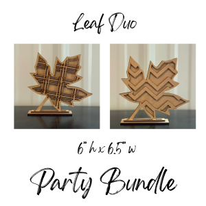 Leaf Duo Shelf Sitter Unfinished Cutout Party Bundle