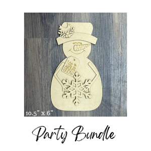 Let It Snow Standing Snowman Unfinished Cutout Party Bundle