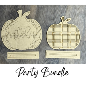 Pumpkin Duo Shelf Sitter Party Bundle Unfinished Cutout