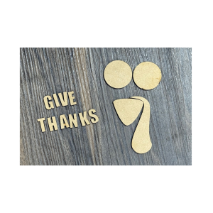 Turkey Face Cutout Unfinished and Give Thanks Letters