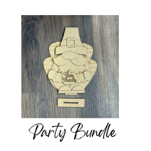 Turkey Gnome Unfinished Cutout Party Bundle