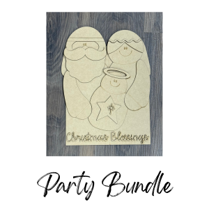 Christmas Blessing Nativity Hanger Unfinished Cutout Party Bundle
