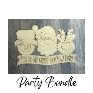 Christmas Cheer Welcome Here Hanger Unfinished Cutout Party Bundle