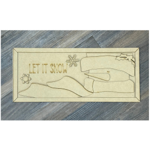 LIGHTNING DEAL Let It Snow Shelf Sitter Unfinished Cutout