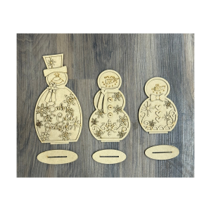 Gingerbread Snowman Family Unfinished Cutout