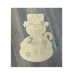 Merry and Bright Snowman Hanger Unfinished Cutout