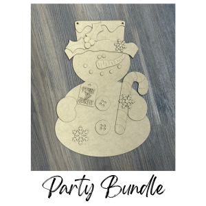 Merry and Bright Snowman Hanger Unfinished Cutout Party Bundle