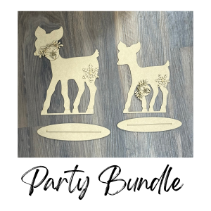 Reindeer Duo Unfinished Cutout Party Bundle
