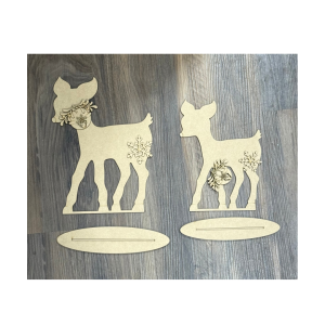 Reindeer Duo Unfinished Cutout