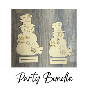 Snowman Cardinal Duo unfinished Cutout Party Bundle