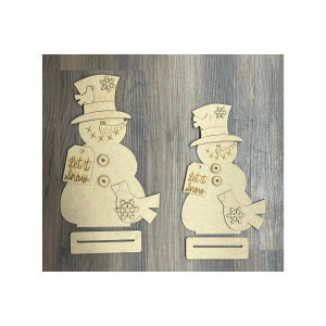 Snowman Cardinal Duo unfinished Cutout