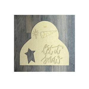 Let It Snow Snowman Shelf Sitter with Star Unfinished Cutout