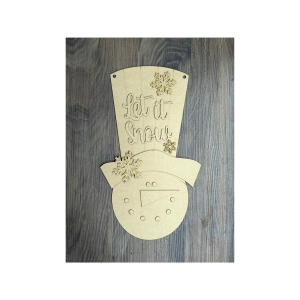 Snowman with Top Hat Hanger Unfinished Cutout
