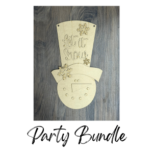 Snowman with Top Hat Hanger Unfinished Cutout Party Bundle
