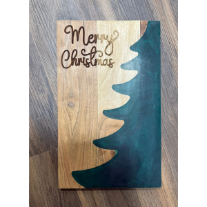Merry Christmas Epoxy Tree Charcuterie Board