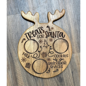Treats for Santa Reindeer Head Charcuterie Board