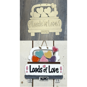 Loads of Love Truck Hanger Unfinished Cutout