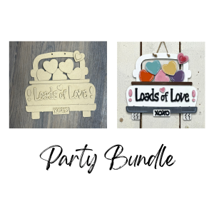 Loads of Love Truck Hanger Unfinished Cutout Party Bundle