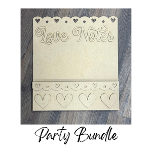 Love Notes Letter Holder Unfinished Cutout with Stand Party Bundle