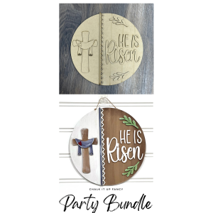 He is Risen Unfinished Cutout Round Party Bundle