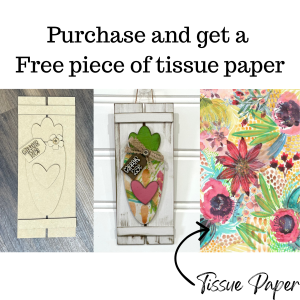 FREE TISSUE PAPER with purchase of Primitive Carrot Pallet Leaner Unfinished Cutout