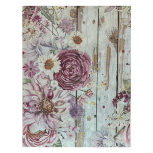 Floral Chippy Shiplap Decoupage Rice Paper