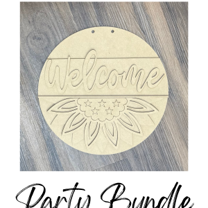 Party Bundle Welcome Americana Flower Unfinished Cutout