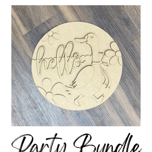 Party Bundle Hello Goose Round Unfinished Cutout