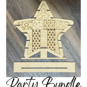 Party Bundle Quilted Star Unfinished Shelf Sitter