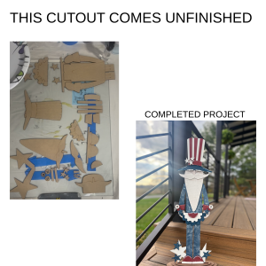 Standing Uncle Sam Unfinished Cutout