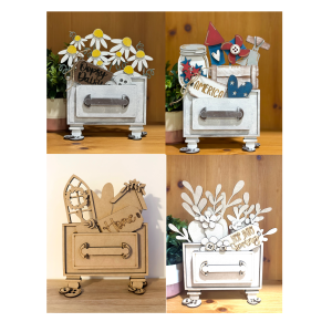 Vintage Drawer Interchangeable Unfinished Cutout