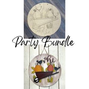 Party Bundle Hi Pumpkin Wheelbarrow Round 15" UNFINISHED CUTOUT