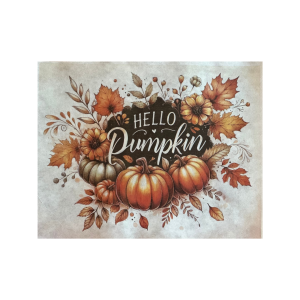 Hello Pumpkin Floral Sign Rice Paper