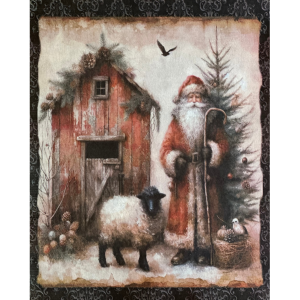 Old World Santa Claus Christmas Sheep Barn Rice Paper