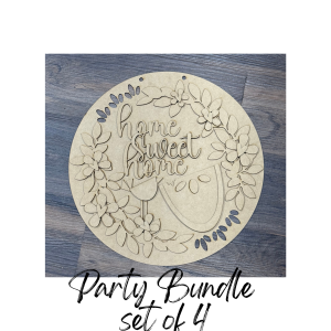 Party Bundle Home Sweet Home Watermelon Round 15" UNFINISHED CUTOUT