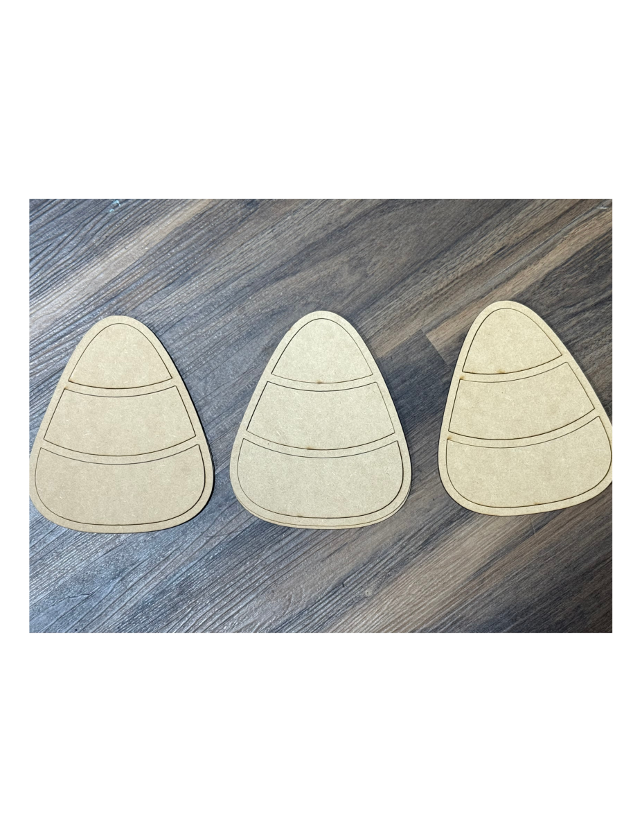 Set of 3 Candy Corns Unfinished Cutout