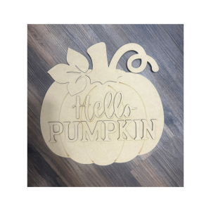 Hello Pumpkin Hanger Unfinished Cutout