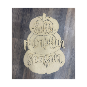 Hello Pumpkin Season Hanger Unfinished Cutout