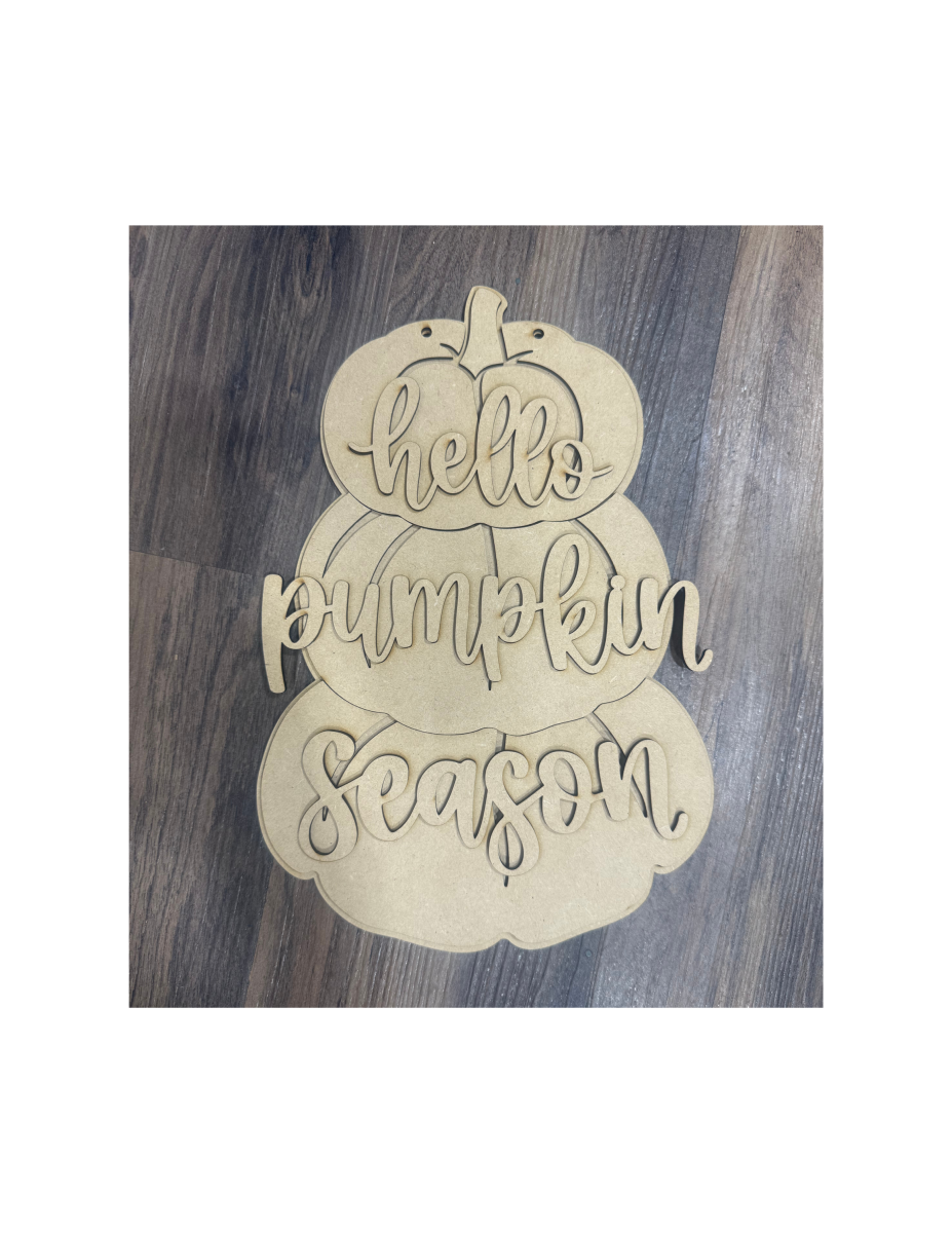 Hello Pumpkin Season Hanger Unfinished Cutout