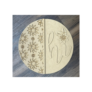 Hi Sunflower Round Unfinished Cutout