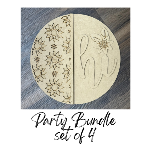 Party Bundle Hi Sunflower Unfinished Round 12 inch