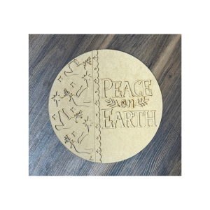 Peace On Earth Round Unfinished Cutout