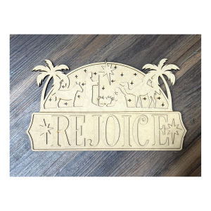 Rejoice Nativity Hanger Unfinished Cutout